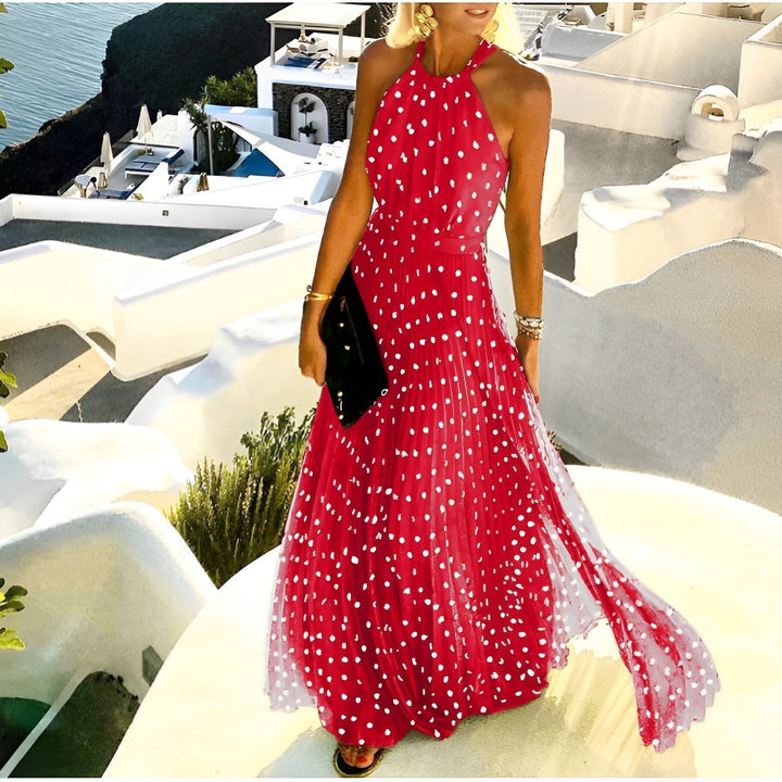 Valorie - Boho Pleated Patchwork Print Dress for Women