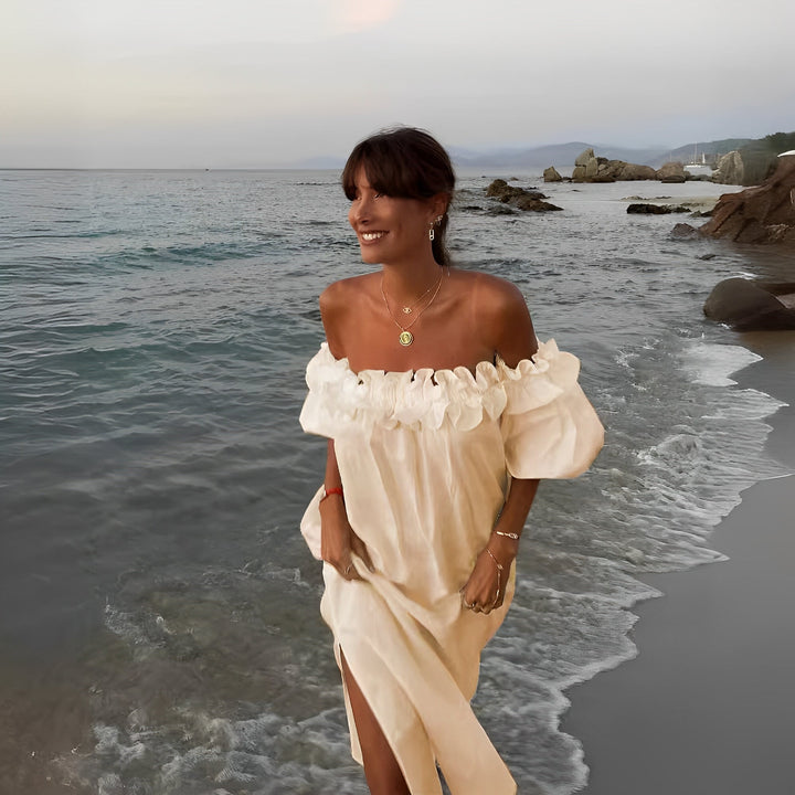 Patrice - Women's Slit and Off-Shoulder Dress
