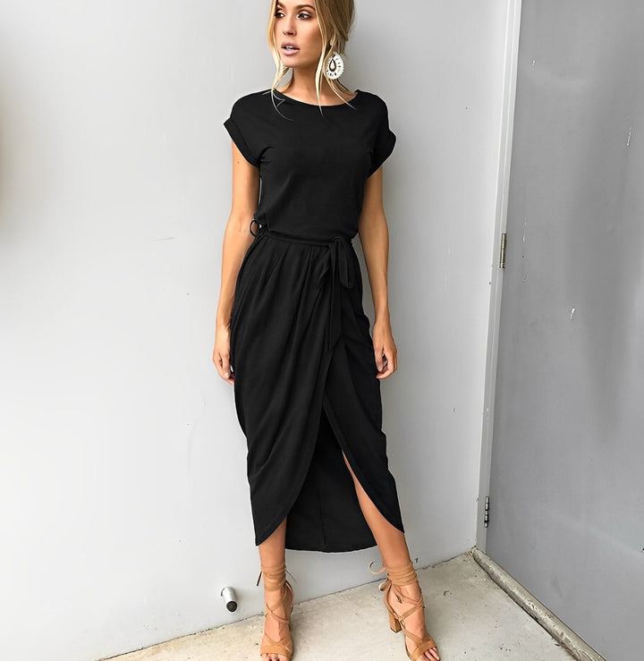 Rorie - Asymmetric Dress with Inverted Sleeves for Women