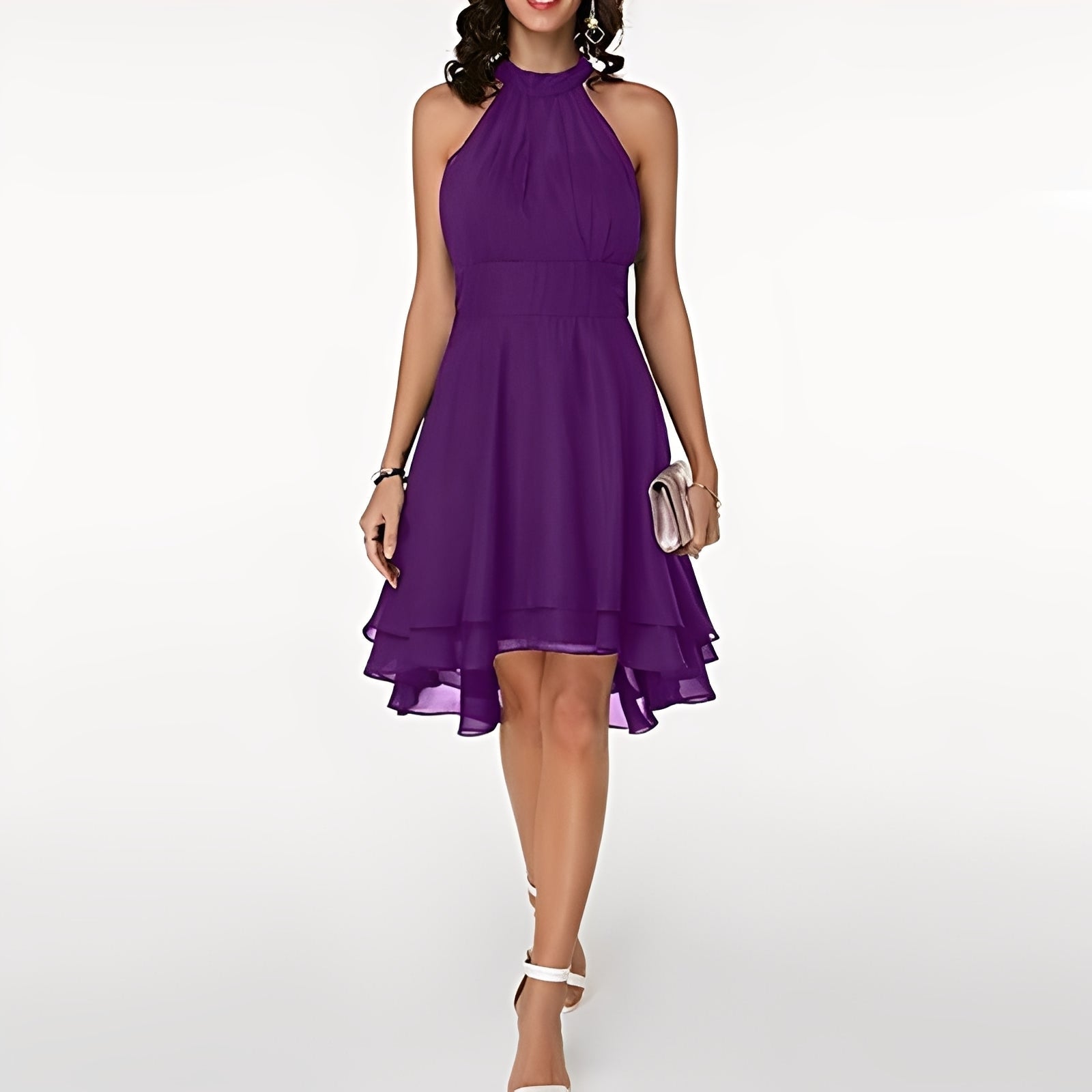 Melissa - Chiffon Dress with Playful Ruffles for Women
