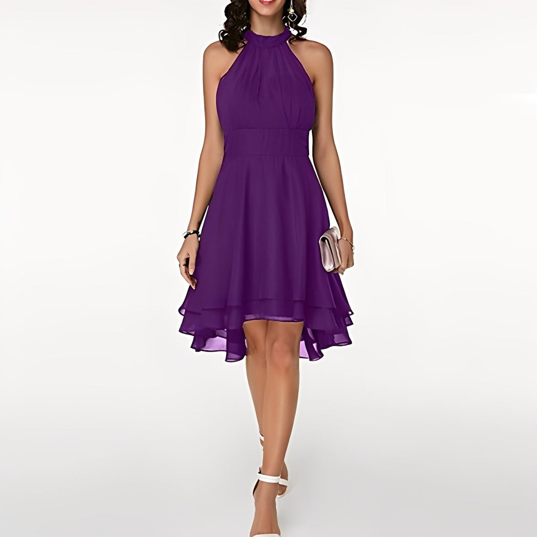 Melissa - Chiffon Dress with Playful Ruffles for Women