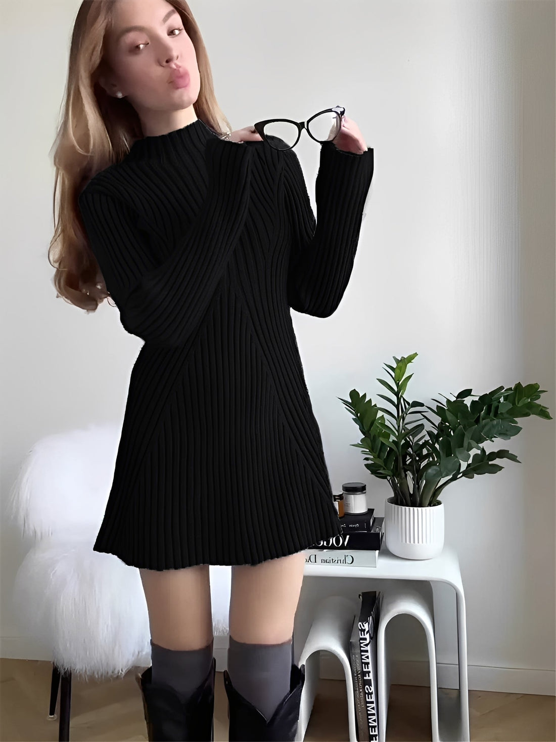 Jazmine - Elegante abito a maglia a maniche lunghe per donne