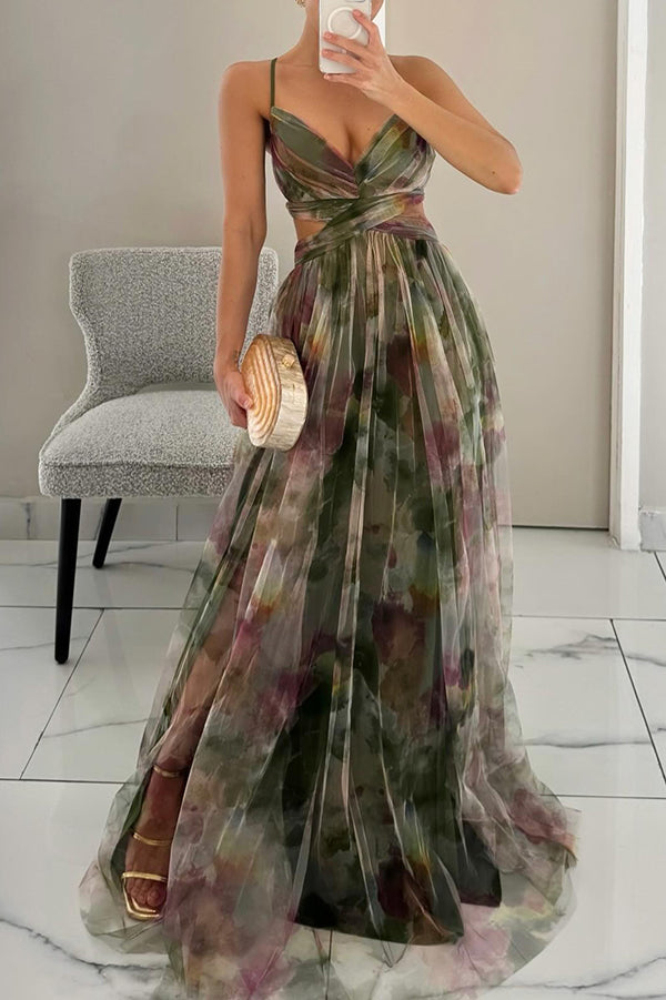 Gwendolyn - Elegant Women's Long Dress with Floral Print