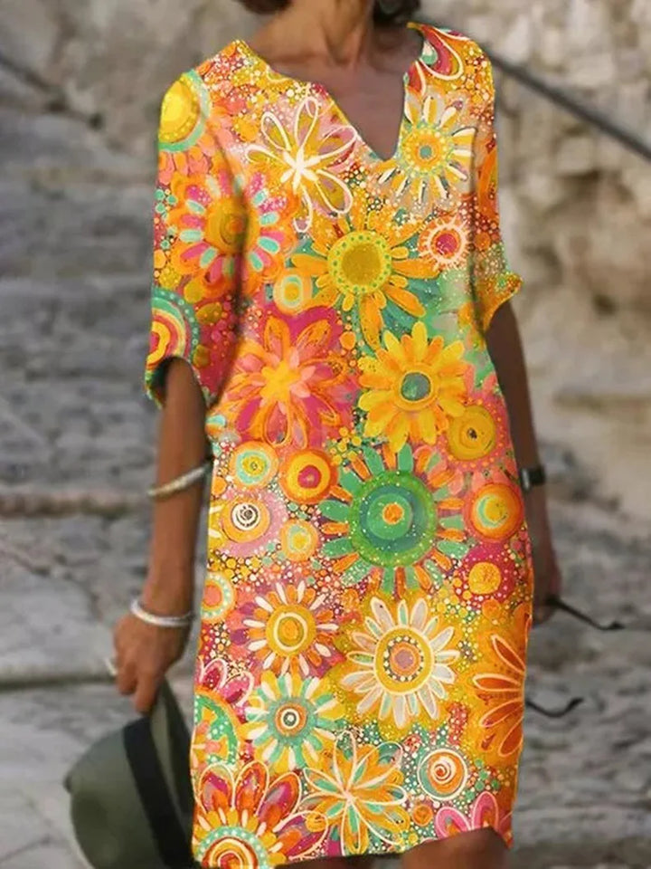 Hannah - V-neck dress with floral print