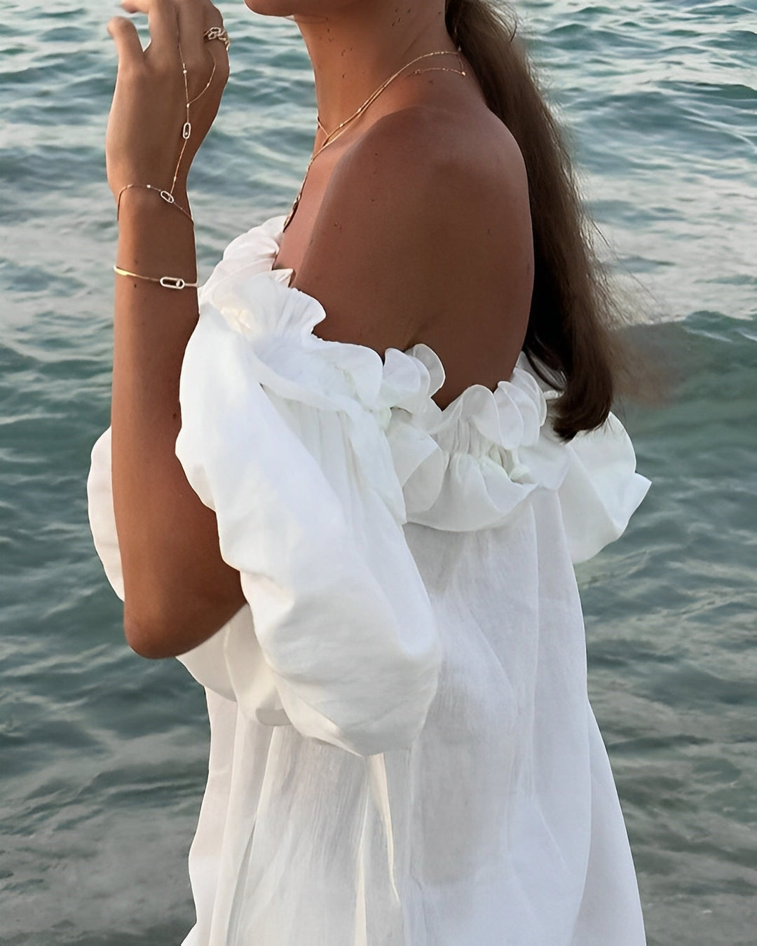 Patrice - Women's Slit and Off-Shoulder Dress