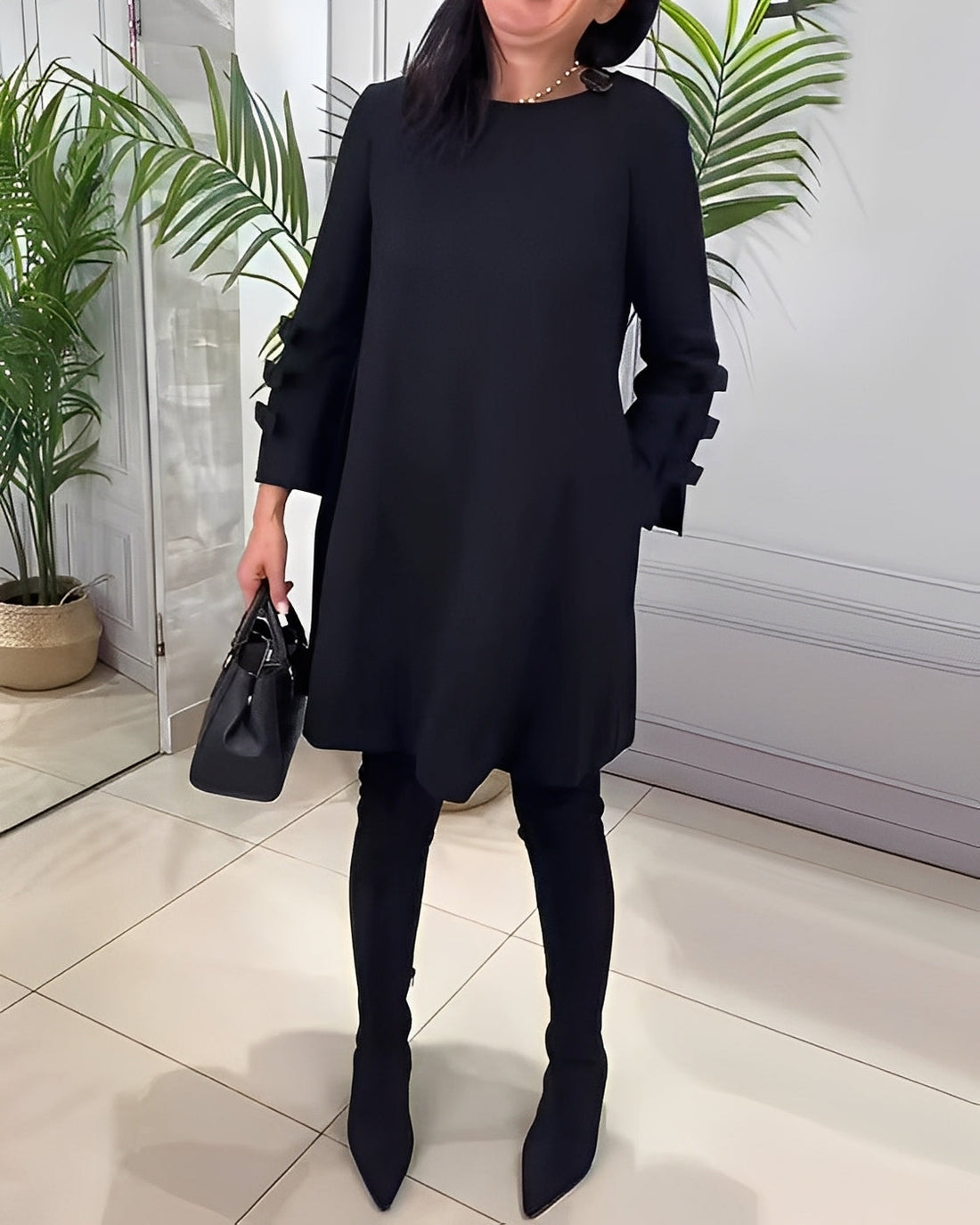 Elenora - Abito elegante con maniche lunghe per donne