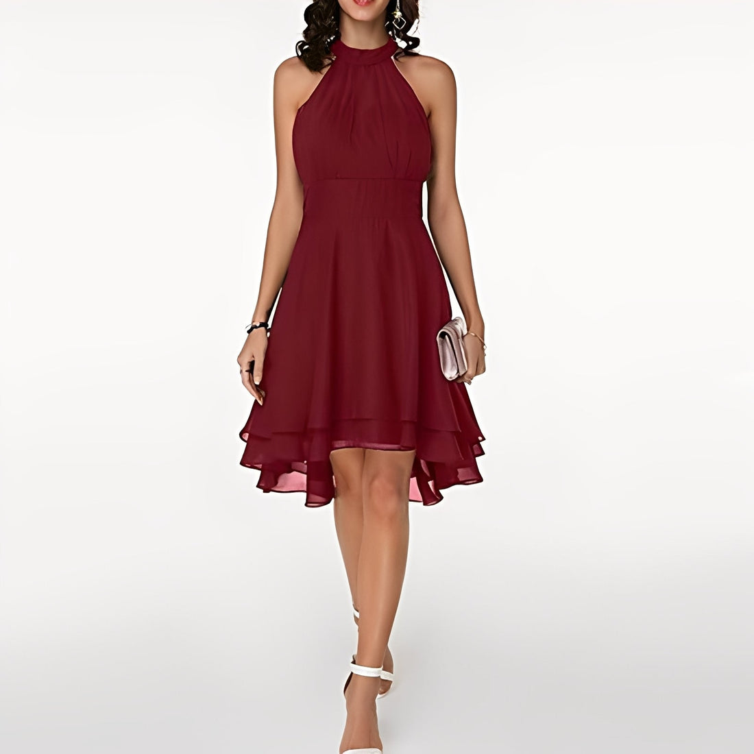 Melissa - Chiffon Dress with Playful Ruffles for Women