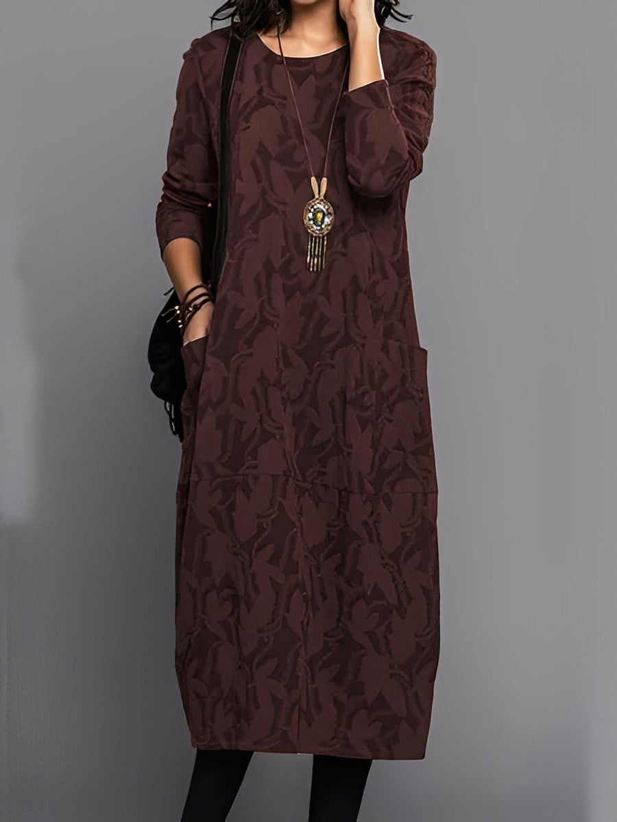 Kadence - Elegante abito a maniche lunghe con stampa per donne