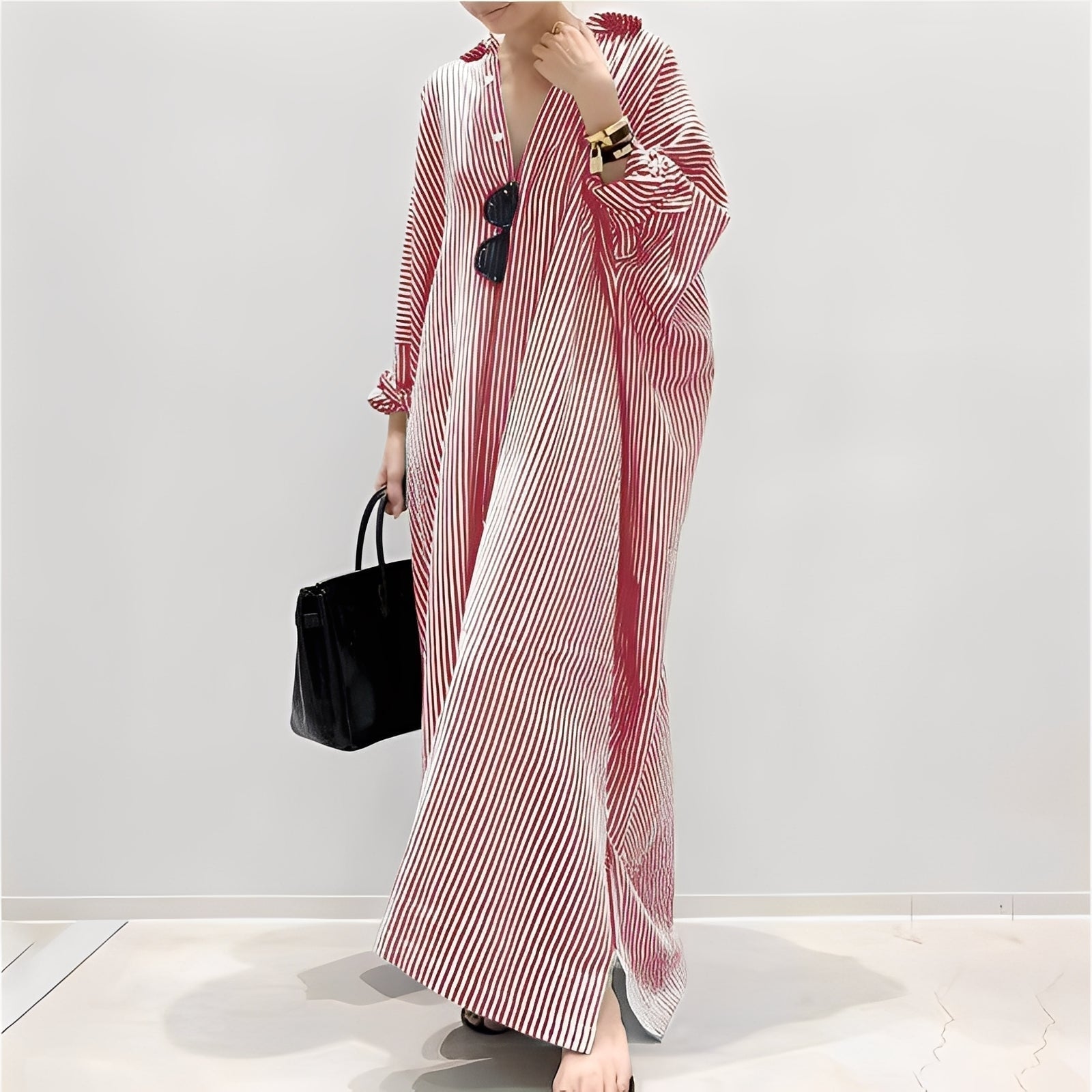 Davida - Abito camicia a righe casual per donne