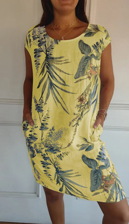 Britt – Printed dress with round neck