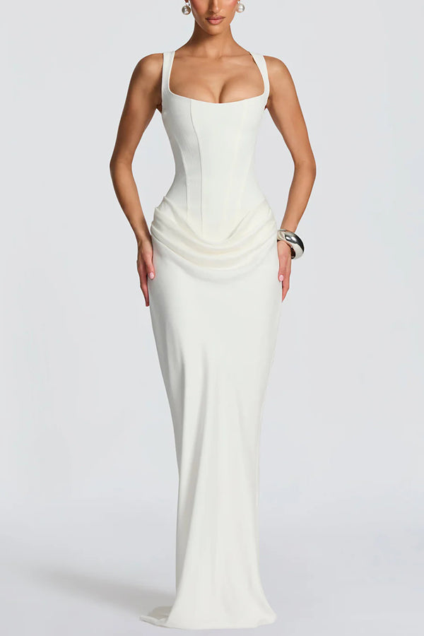 Leonor™ – Abito Maxi Elegante con Scollo Quadrato