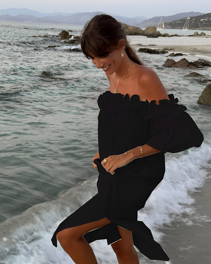 Patrice - Women's Slit and Off-Shoulder Dress