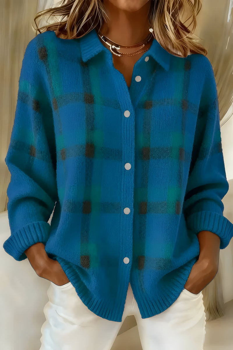 Anna™ | Cardigan in Morbido Maglione a Quadri