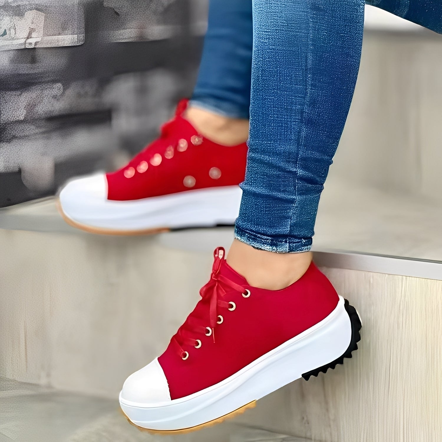 Mellony - Scarpe casual con suole spesse per donne
