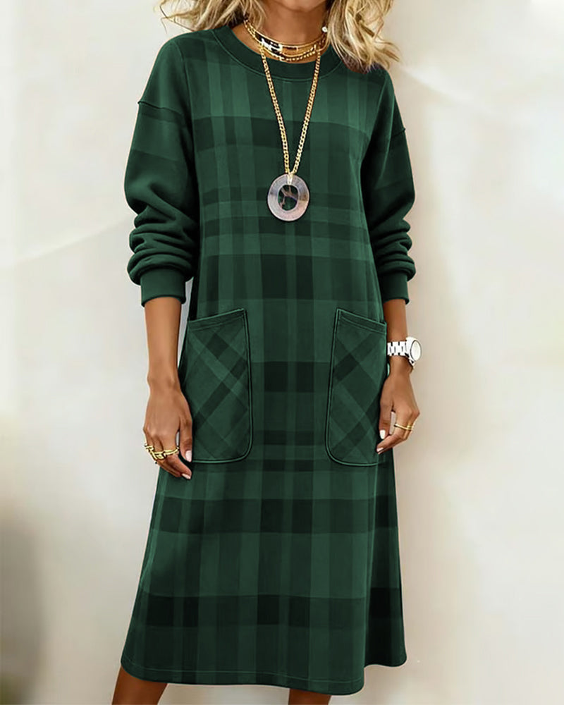 Kathrine™ | Abito Elegante a Quadri da Donna