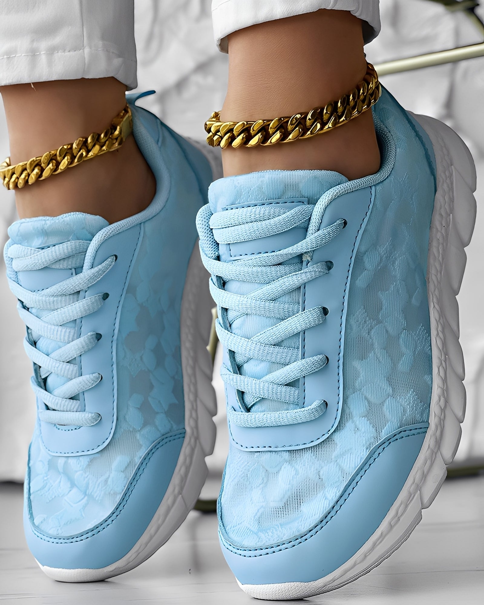 Elisabeth - Casual, traspiranti sneakers con motivo floreale per donne