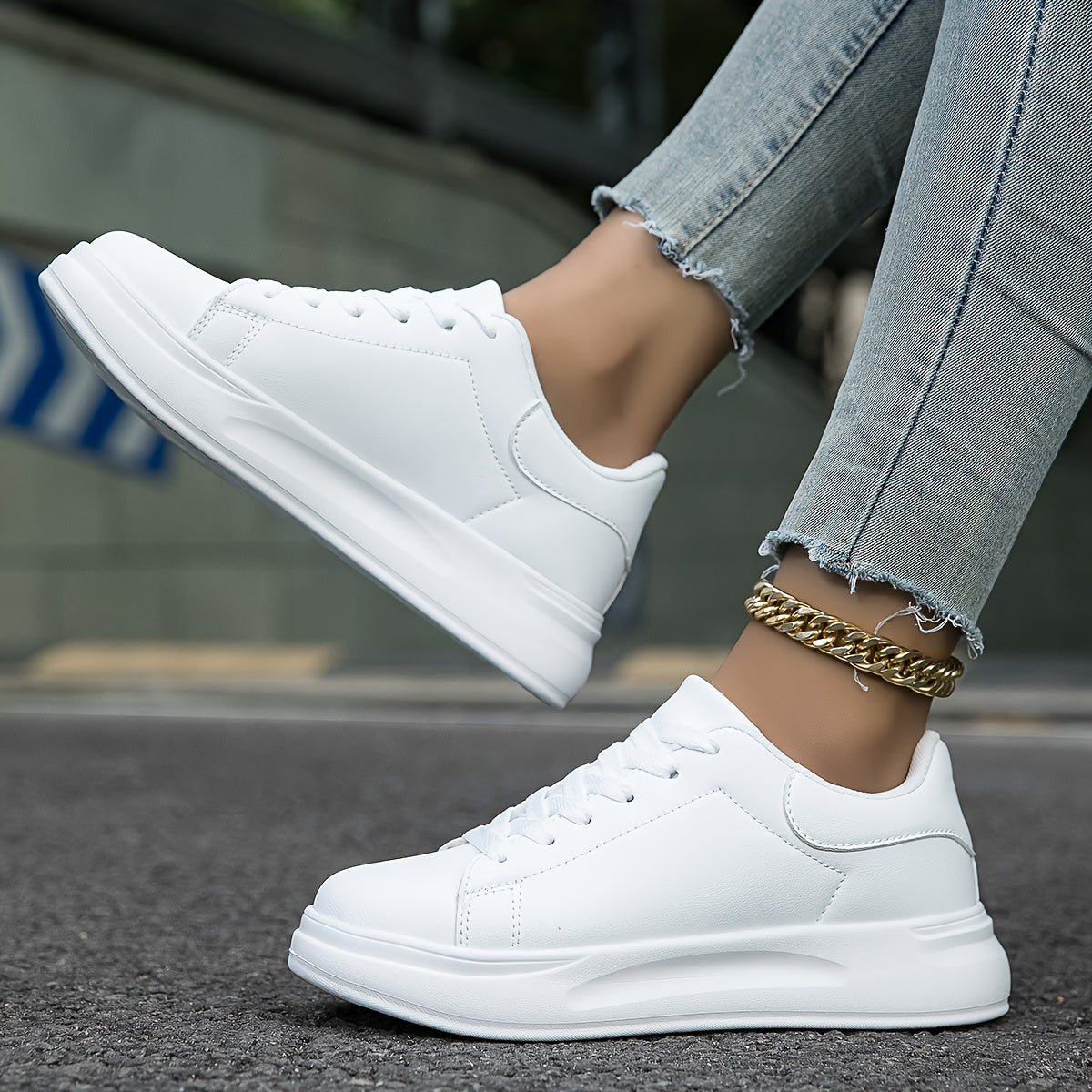 Layla - Sneaker in Pelle Bianca Donna per Stile Quotidiano