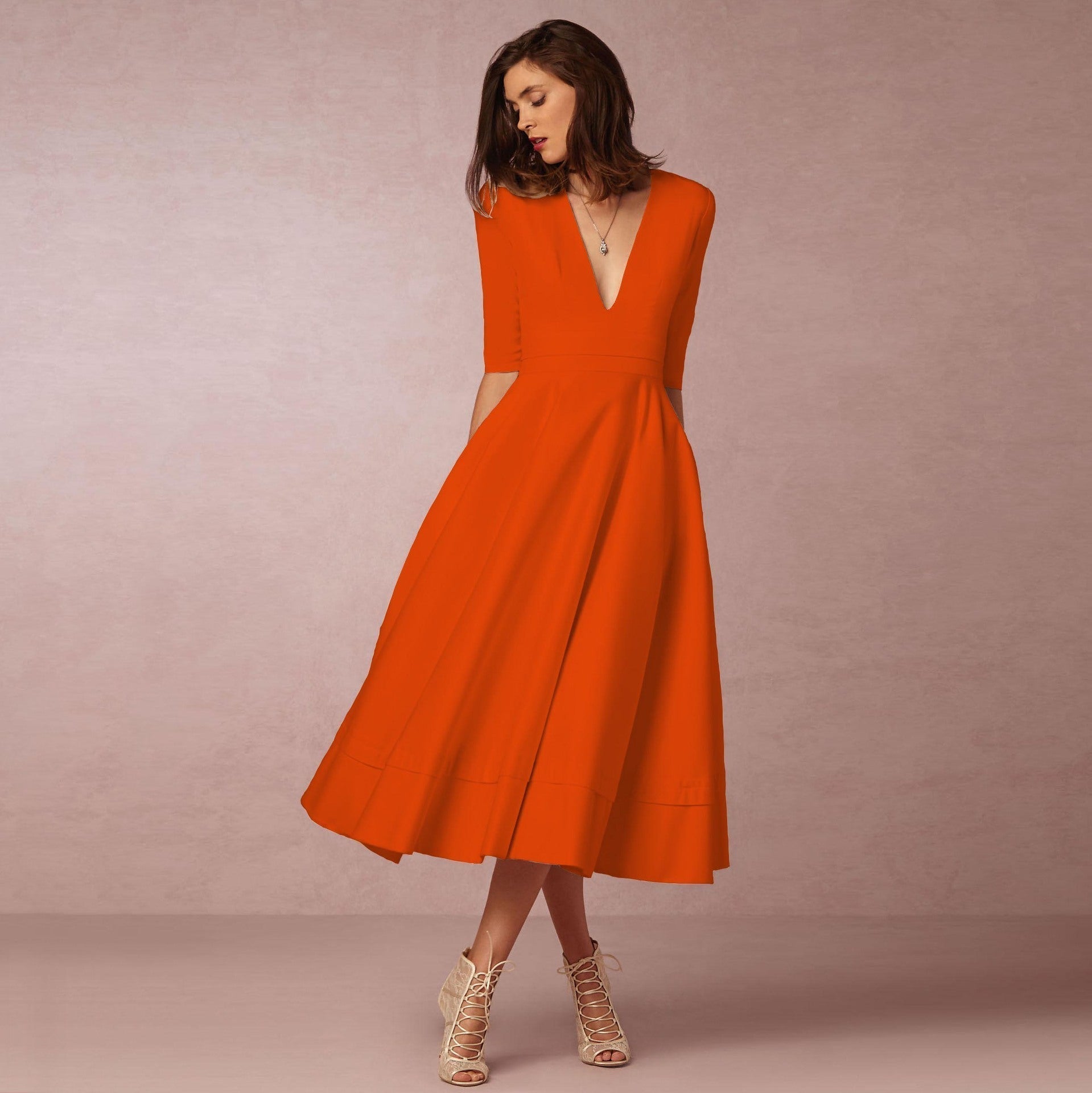 Sharise - Abito casual con scollo a V per donne