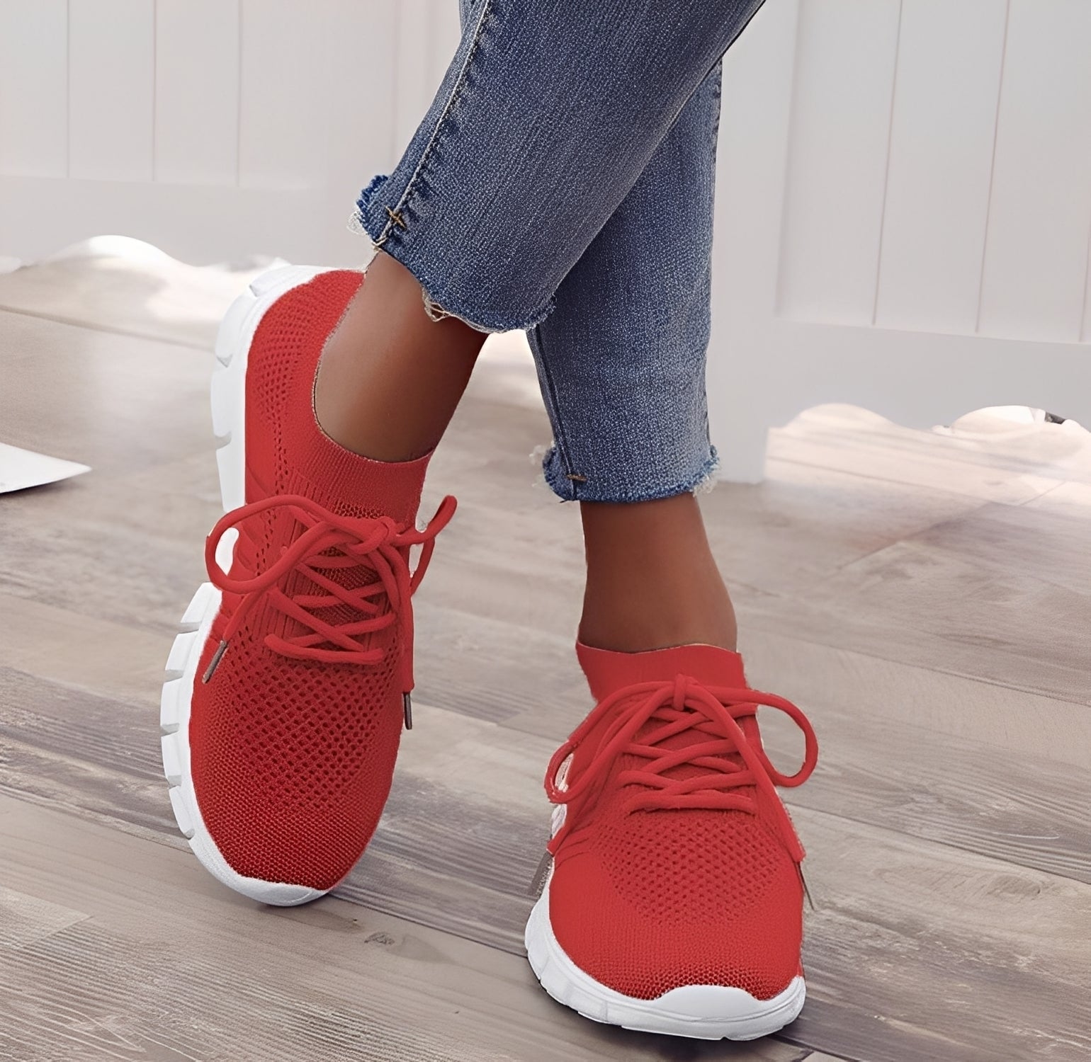 Amanda - Sneakers ortopediche in mesh intrecciato per donne