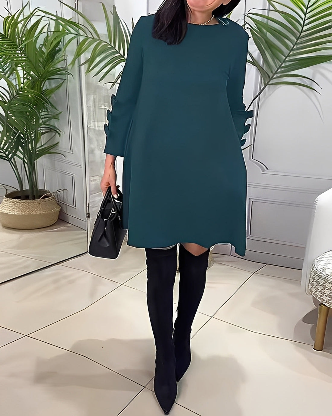 Elenora - Abito elegante con maniche lunghe per donne