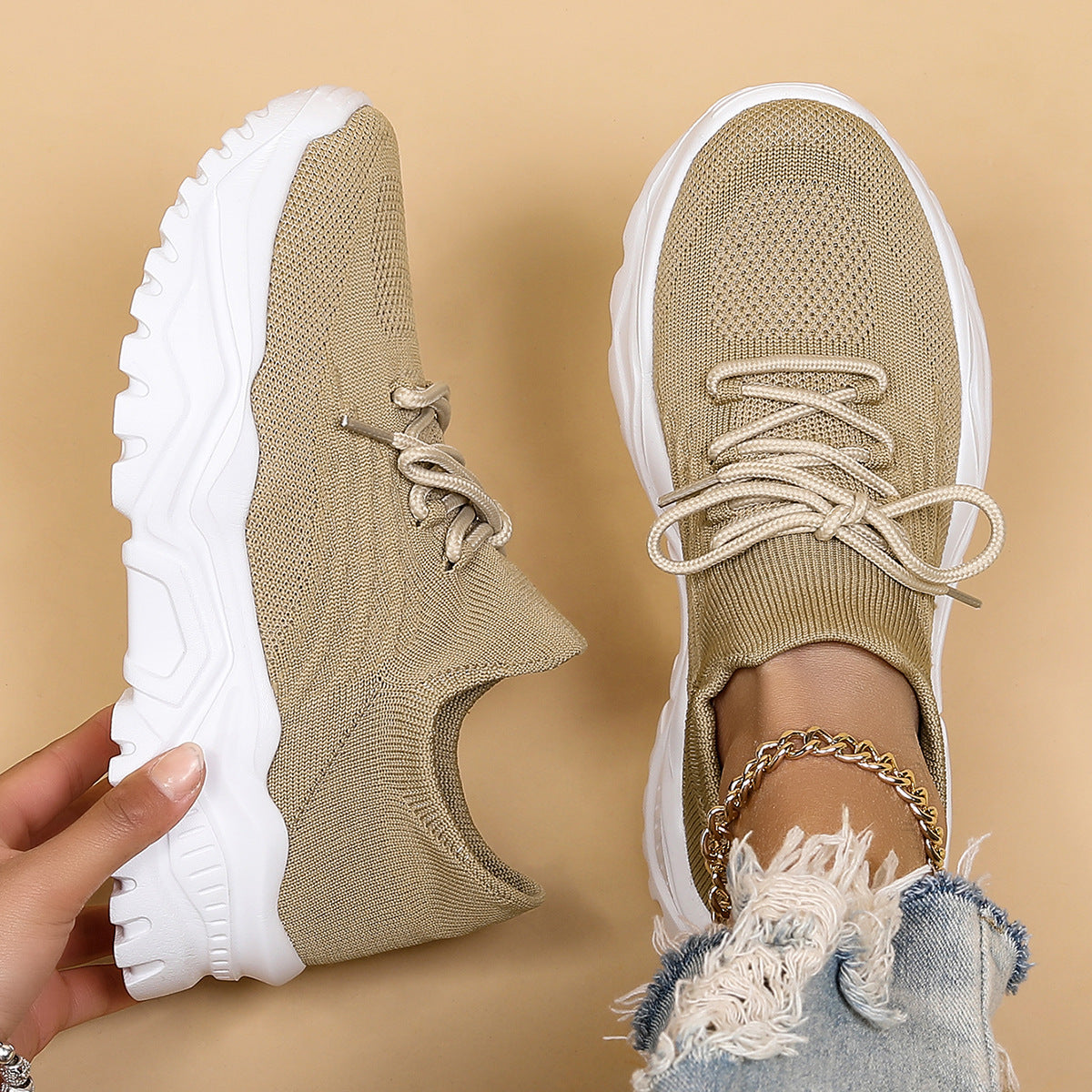 Wendi - Scarpe comode e casual in tessuto volante per donne