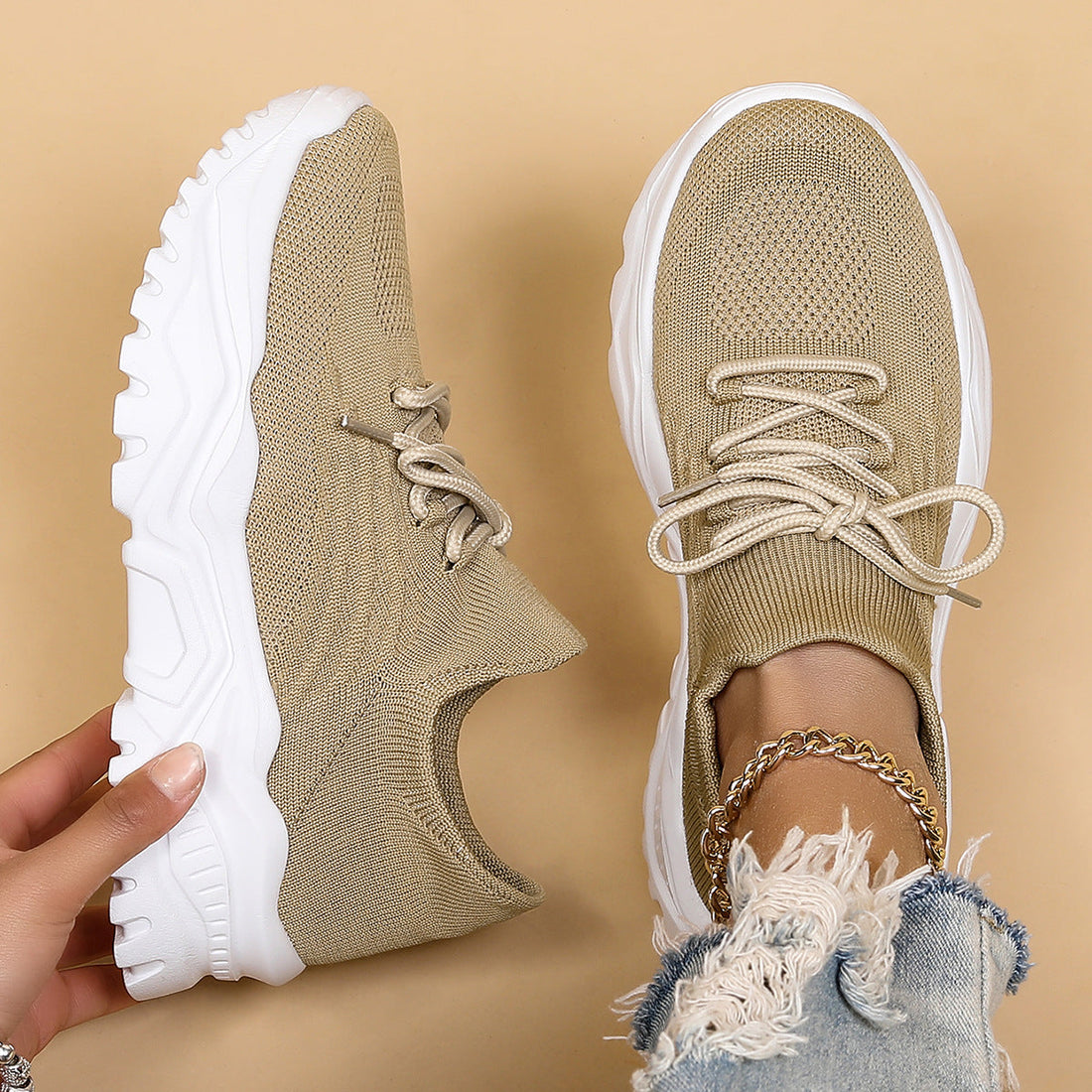 Wendi - Scarpe comode e casual in tessuto volante per donne