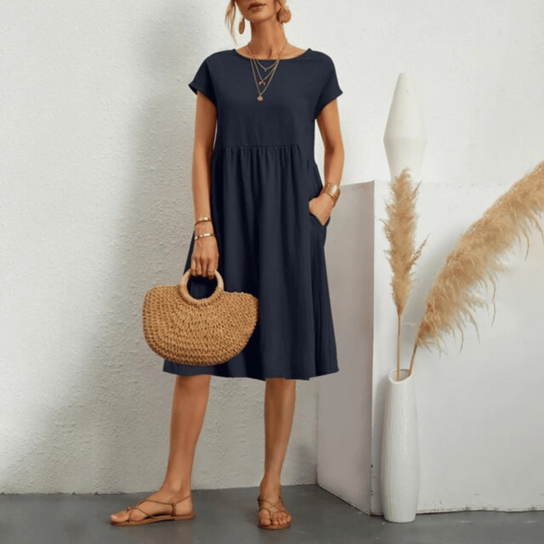 Nina | Abito Raffinato Con Scollo Rotondo