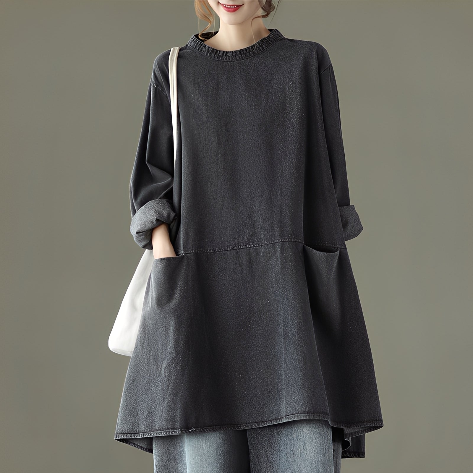 Valerie - Casual Denim Maxi Dress with Pockets for Women