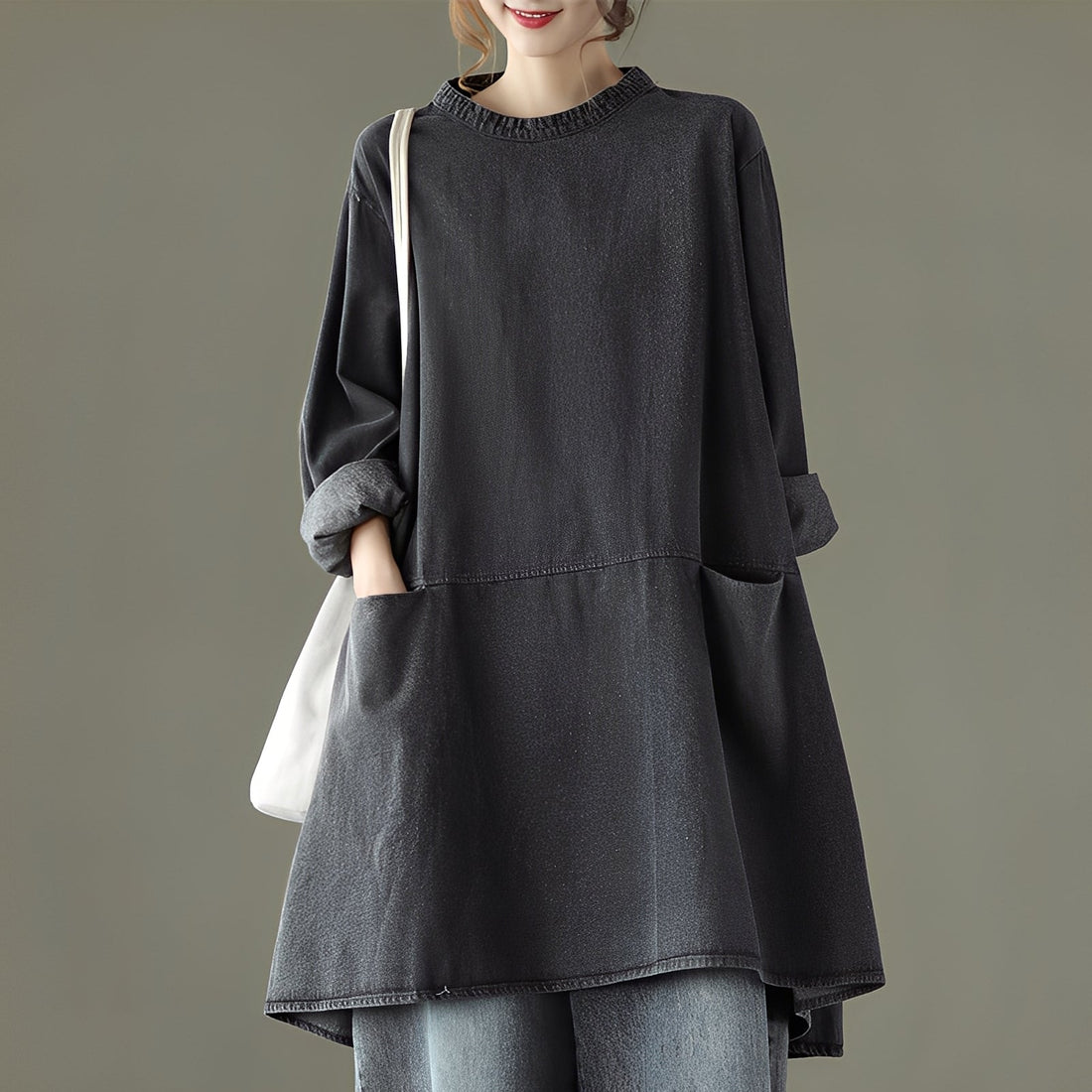 Valerie - Casual Denim Maxi Dress with Pockets for Women