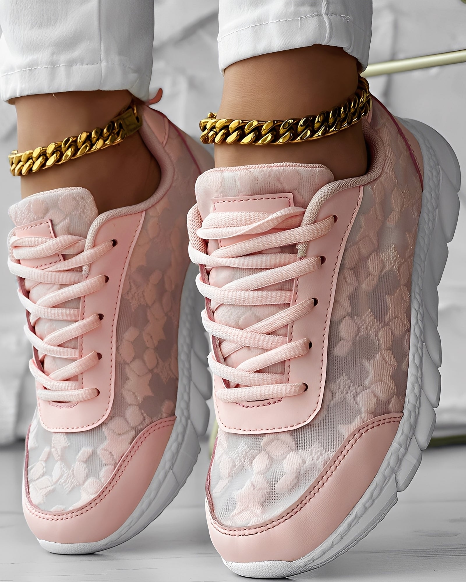 Elisabeth - Casual, traspiranti sneakers con motivo floreale per donne