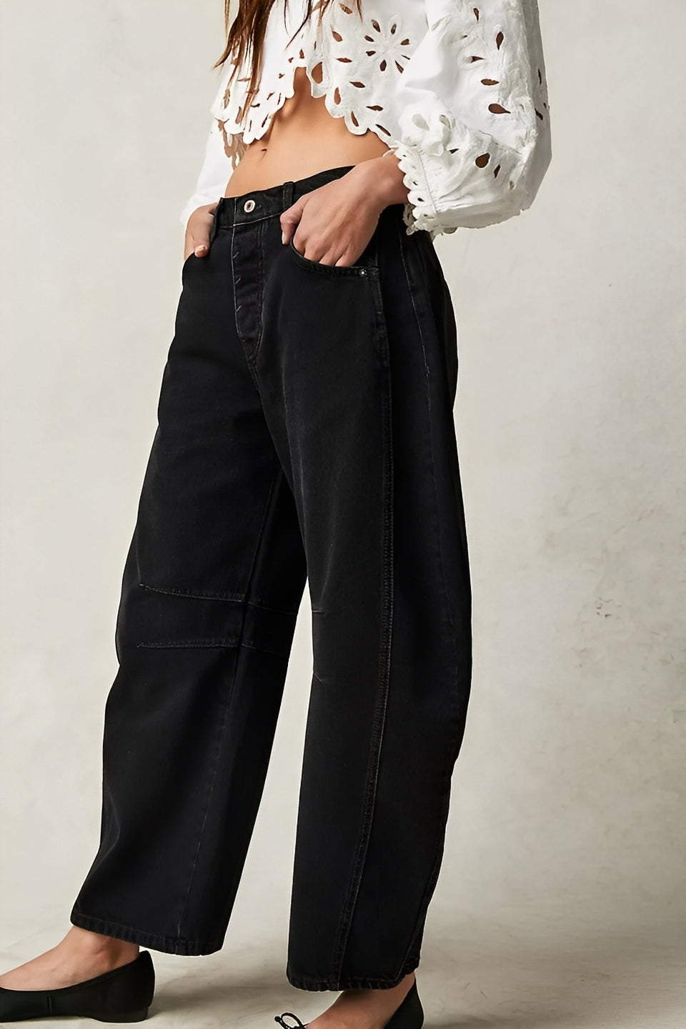Adrienne - Classiche ampio taglio Barrel-Jeans per donne