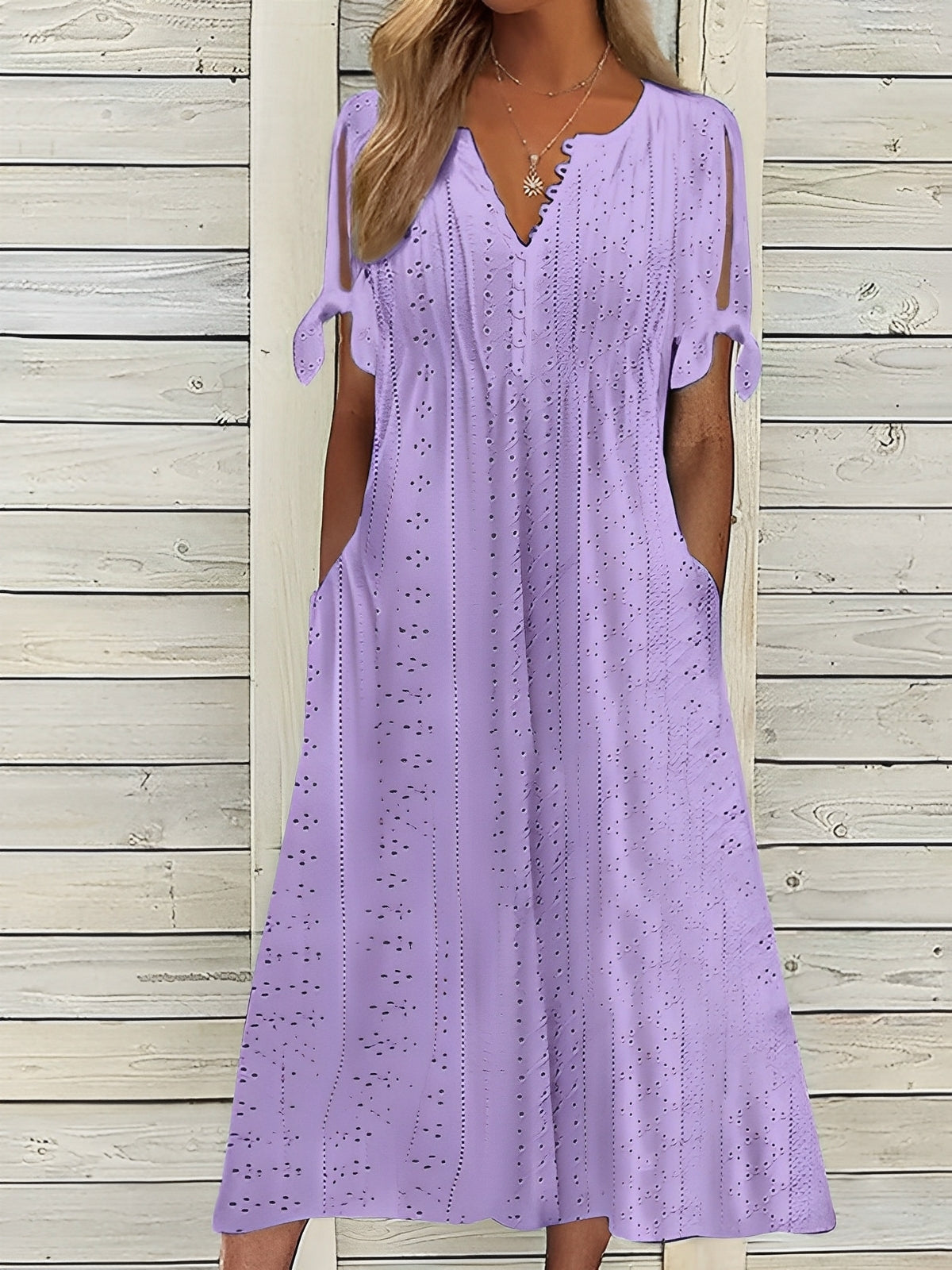Elena - Abito midi boho con dettagli cut-out