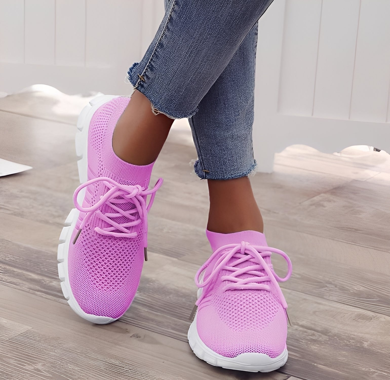 Amanda - Sneakers ortopediche in mesh intrecciato per donne