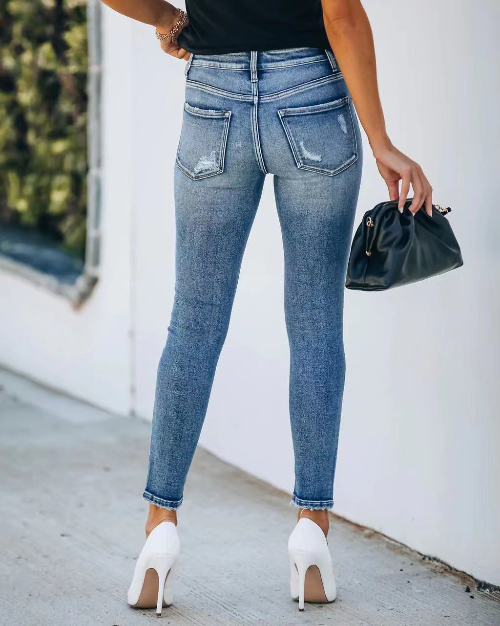 Cyrilla - Jeans slim fit casual con strappi per donne