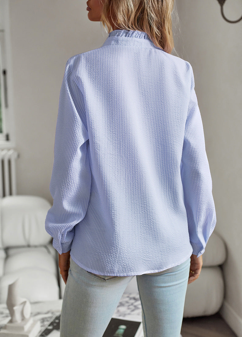 Bonita - Elegante camicetta a maniche lunghe con volant