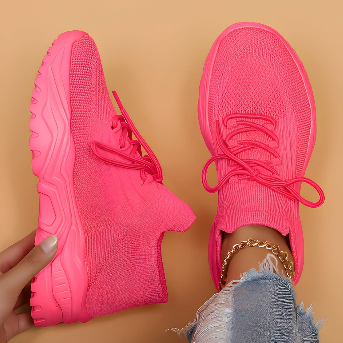 Wendi - Scarpe comode e casual in tessuto volante per donne