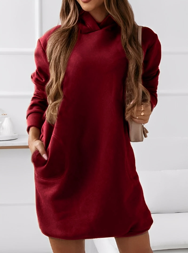Michaela - Elegante abito corto con cappuccio per donne