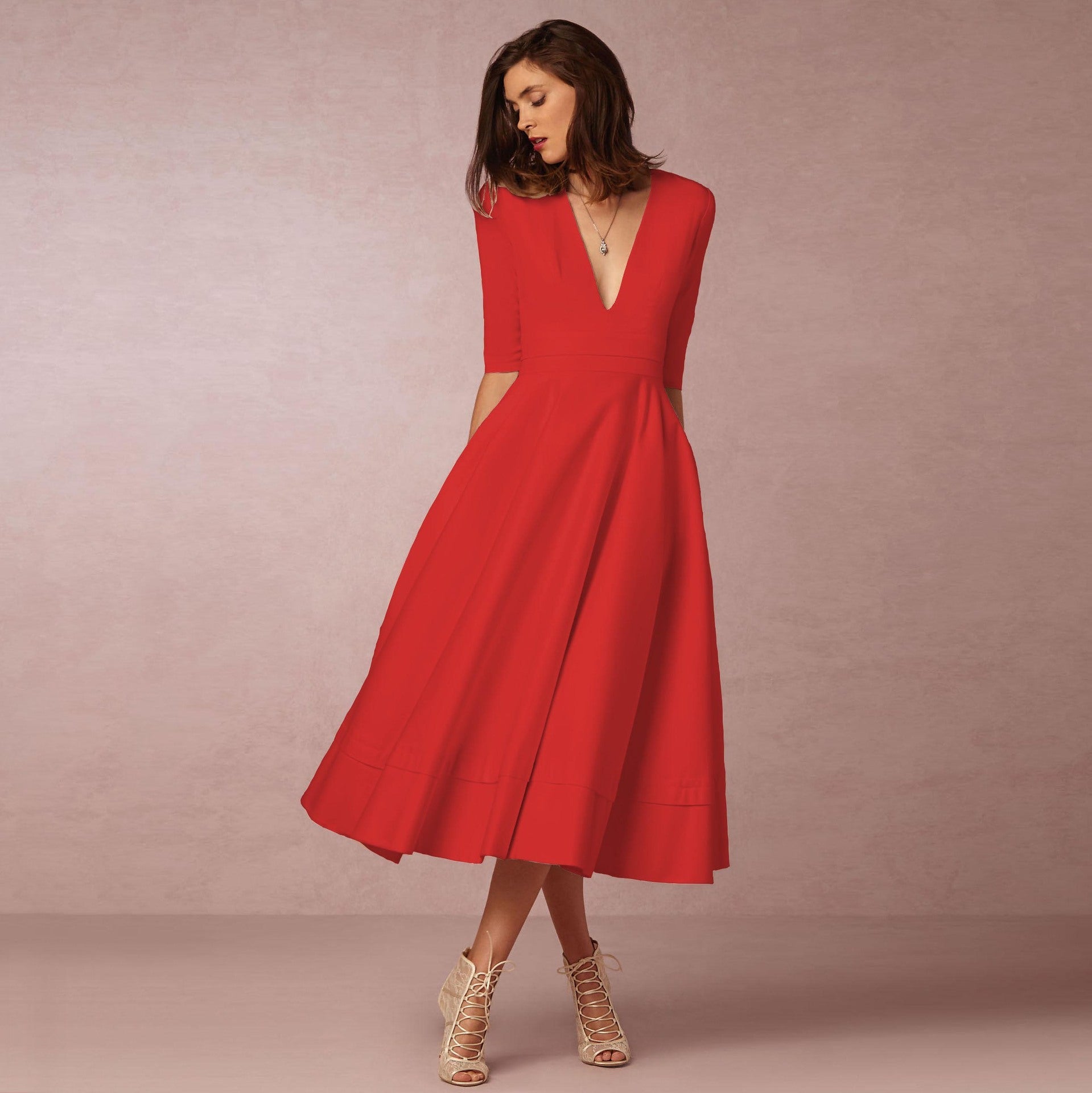 Sharise - Abito casual con scollo a V per donne