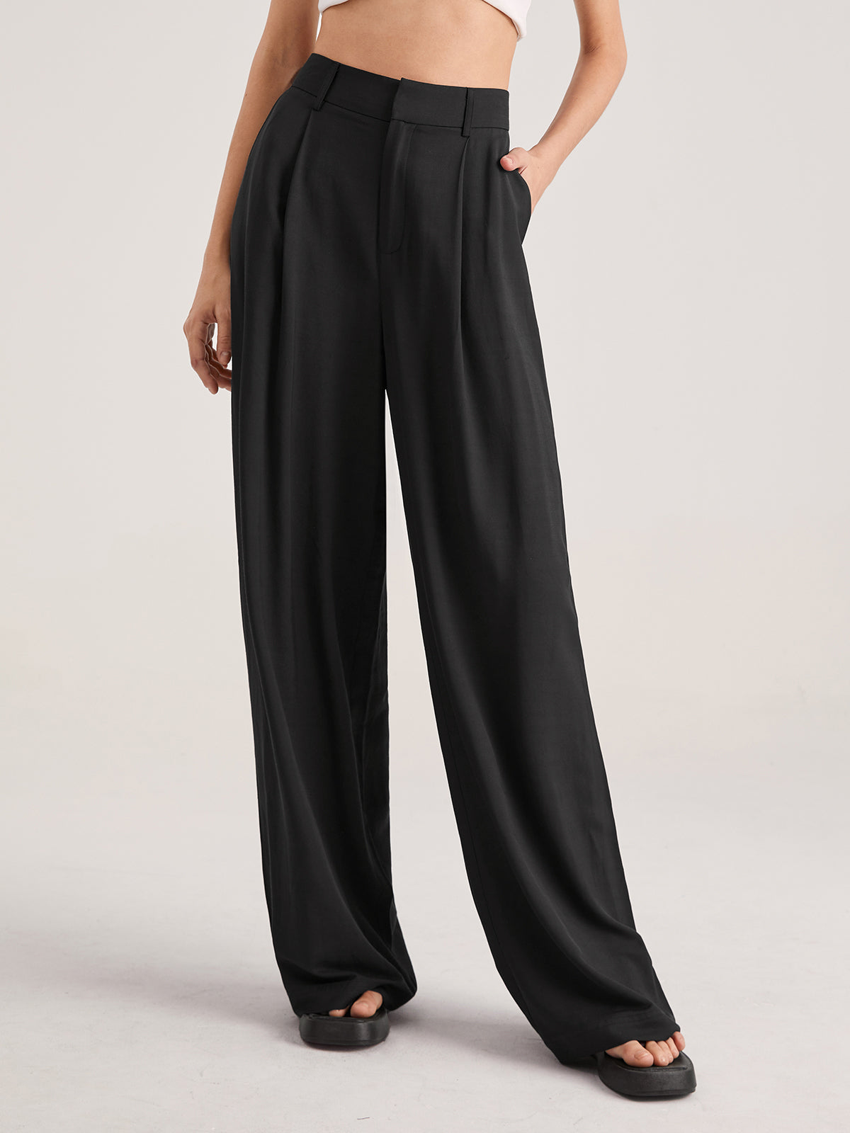 Nadia – Pantaloni a Faldini con Vita Alta