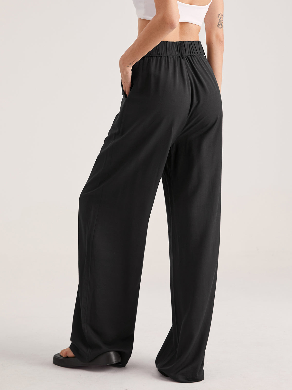 Nadia – Pantaloni a Faldini con Vita Alta
