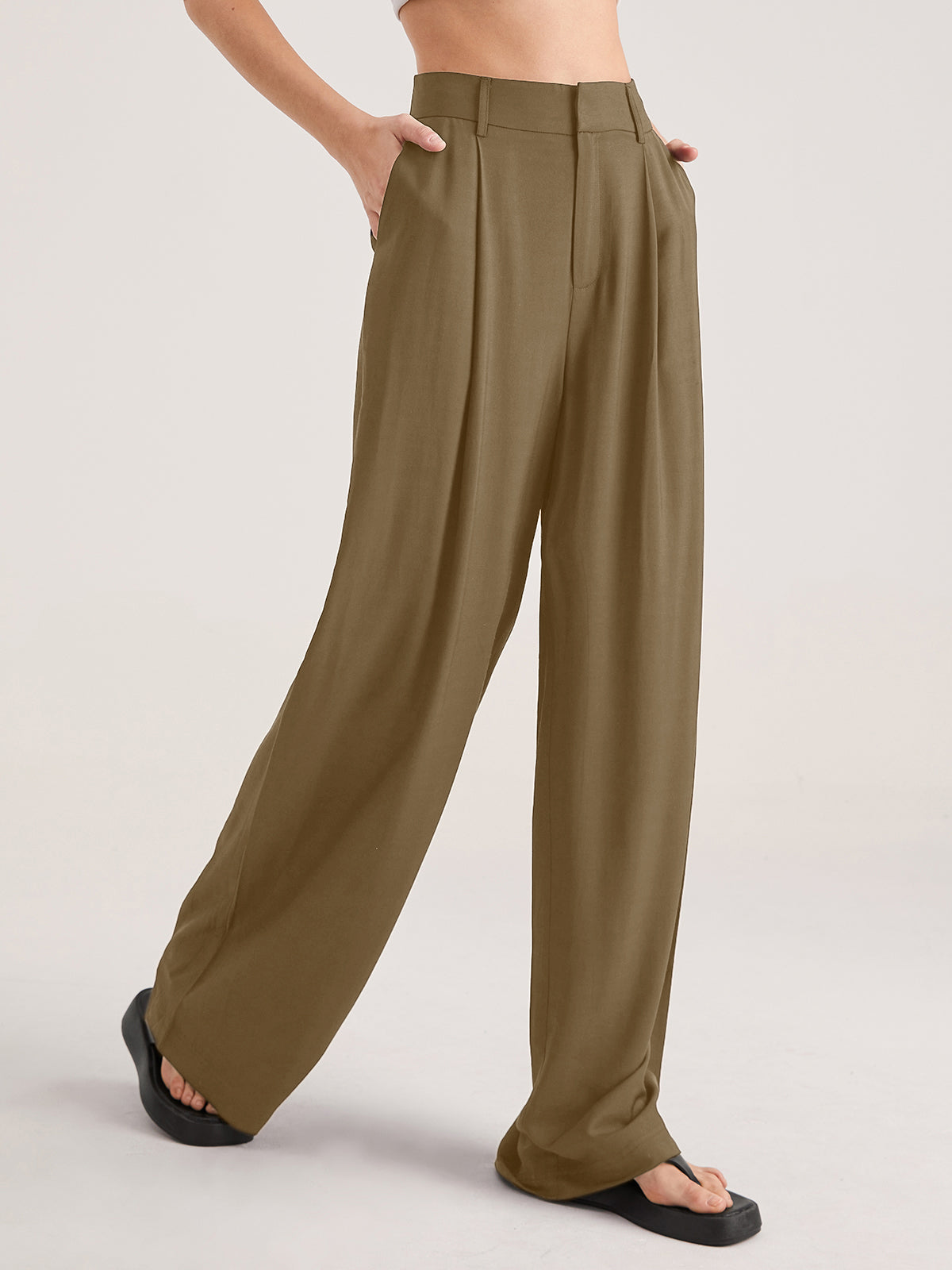 Nadia – Pantaloni a Faldini con Vita Alta