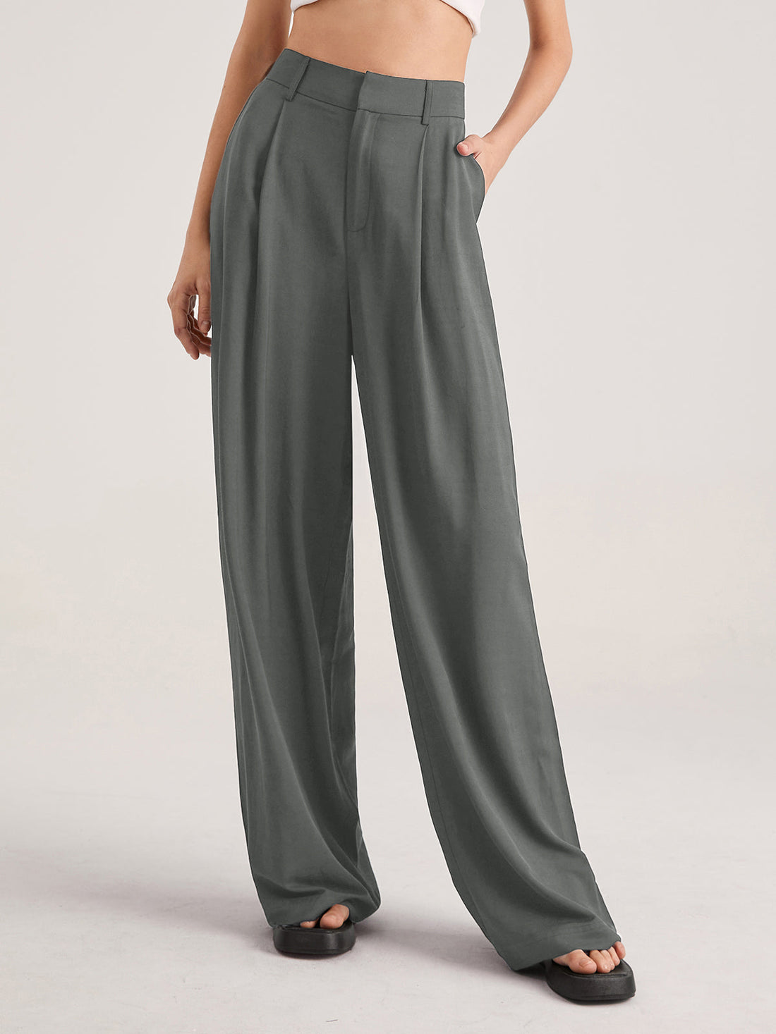 Nadia – Pantaloni a Faldini con Vita Alta