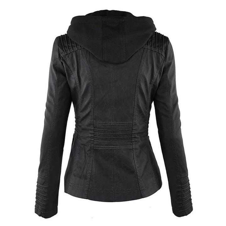 Valentina | Modern Leather Jacket with Hood