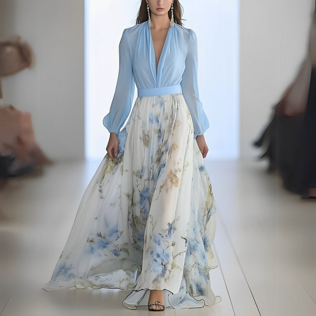 Cherise - Fashionable long dress with floral print