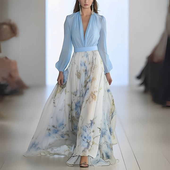Cherise - Fashionable long dress with floral print