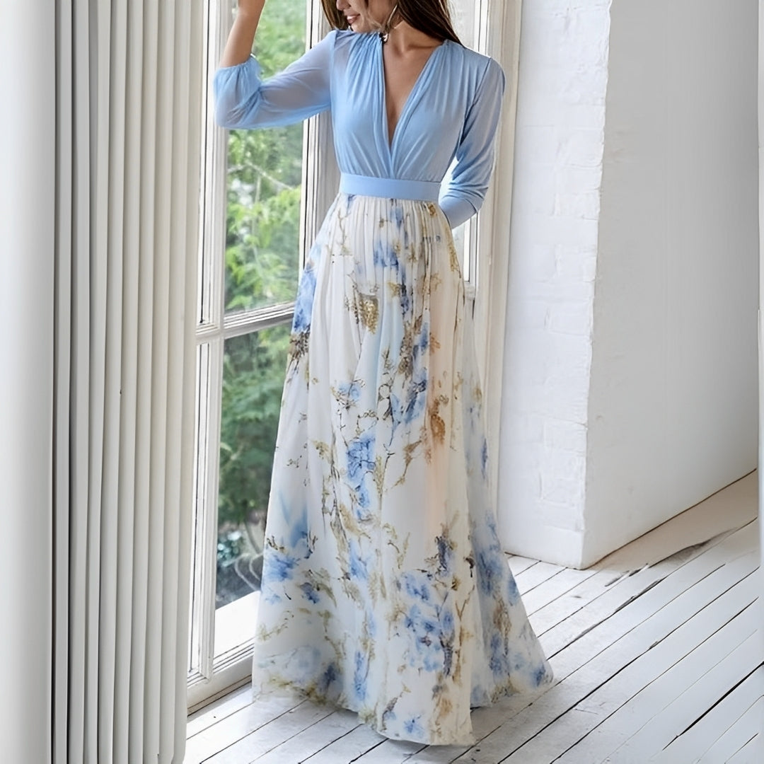 Cherise - Abito lungo alla moda con stampa floreale