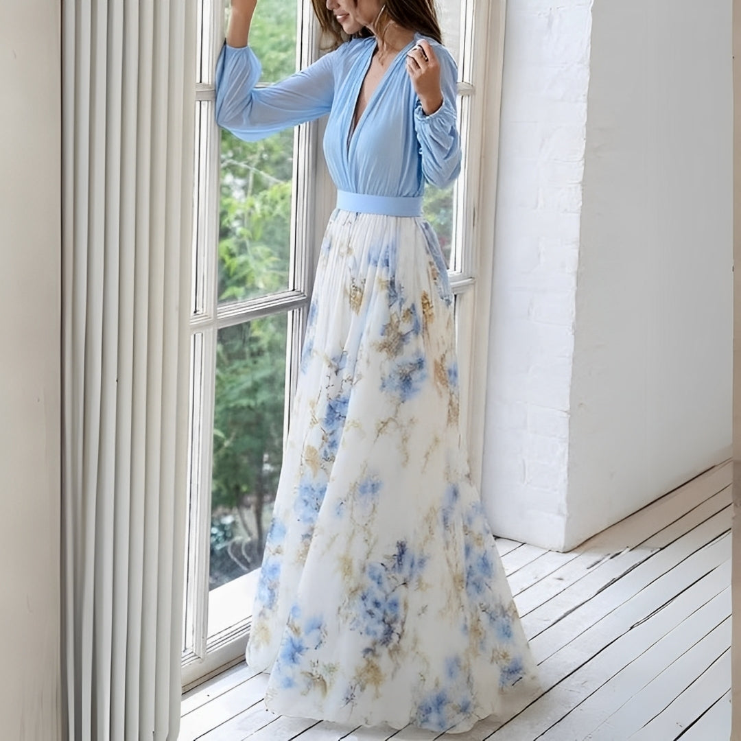 Cherise - Fashionable long dress with floral print