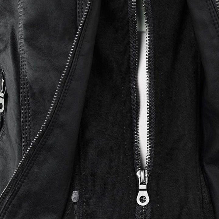 Valentina | Modern Leather Jacket with Hood