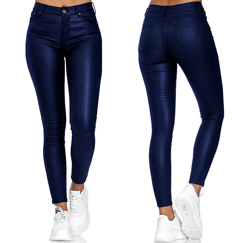 Dina – Pantaloni in pelle stretch
