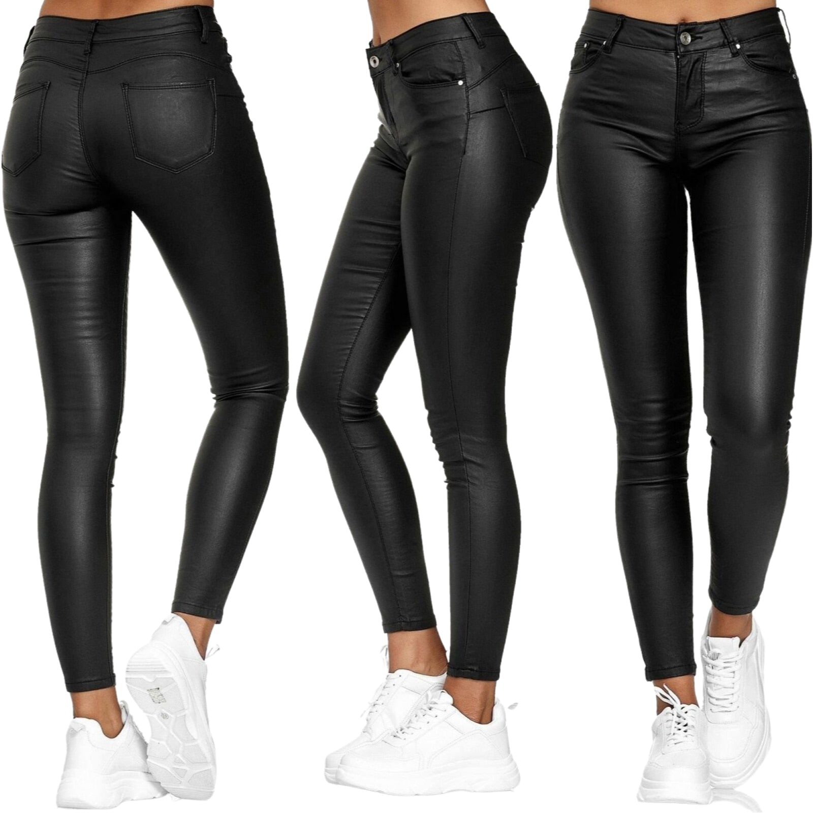Dina – Pantaloni in pelle stretch